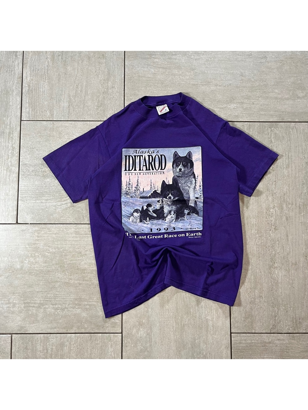 Vintage Jerzees Alaska Iditarod Graphic T-Shirt Small